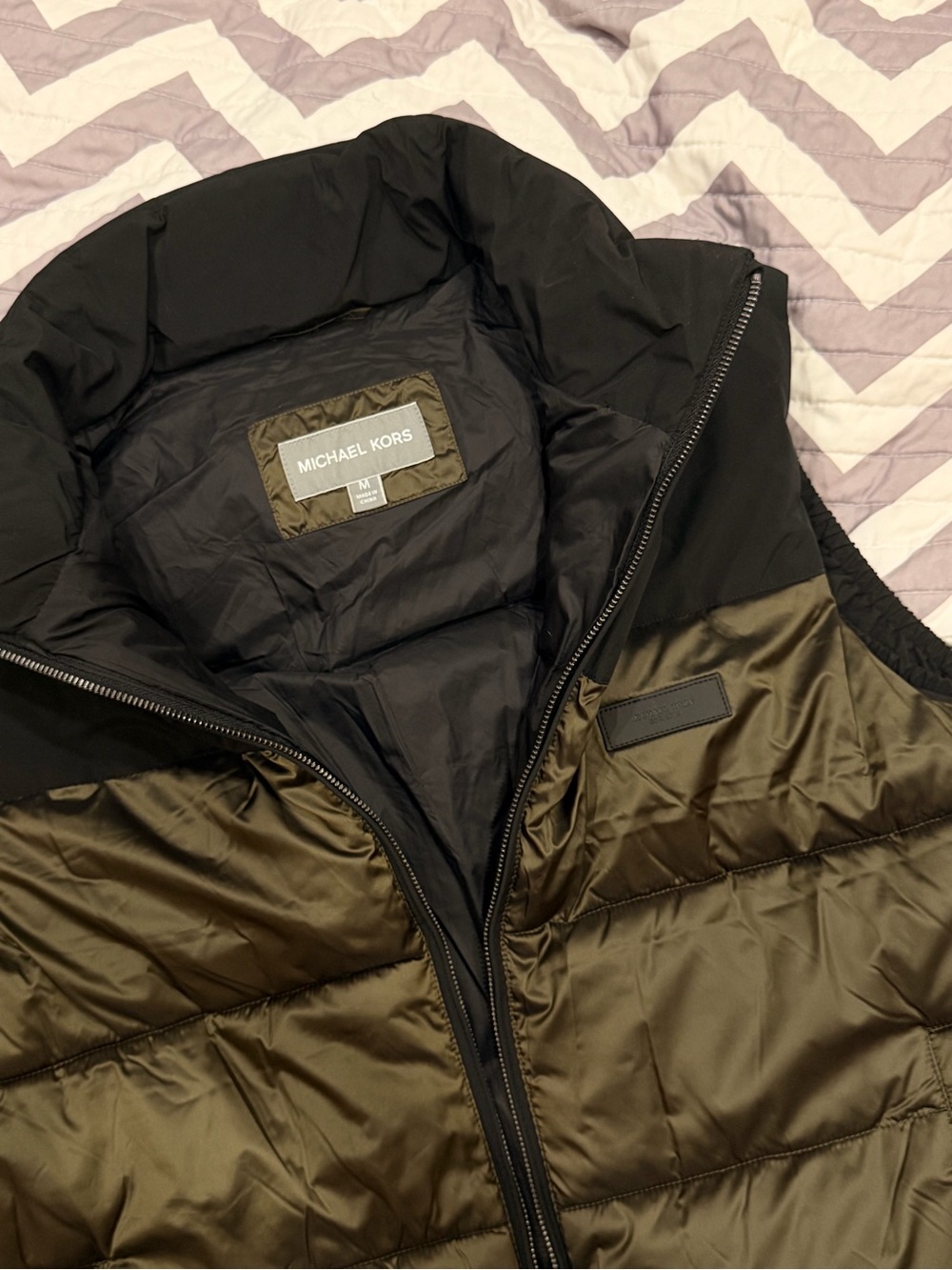 Michael Kors Men’s Olive Puffer Vest Jacket